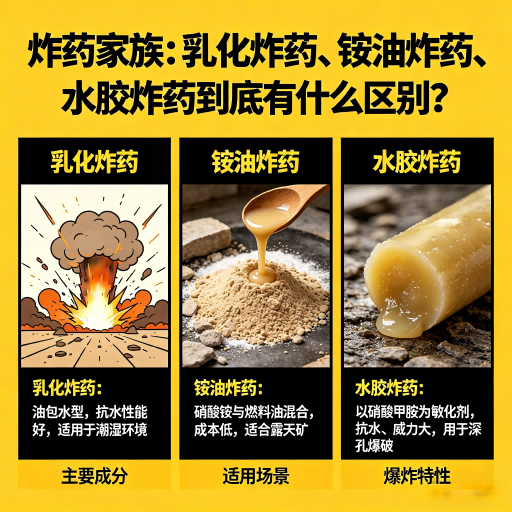 清远炸药家族：乳化炸药、铵油炸药、水胶炸药到底有什么区别？